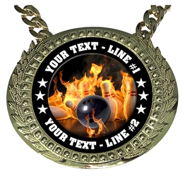 Personalized Flame Bowling Champion Champ Chain