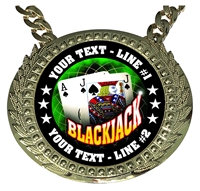 Personalized Black Jack 21 Champion Champ Chain