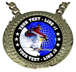 Personalized Snow Skiing Champion Champ Chain