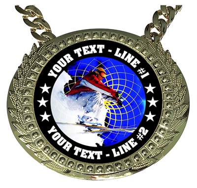 Personalized Snow Skiing Champion Champ Chain