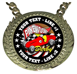 Personalized Pinewood Derby Champion Champ Chain