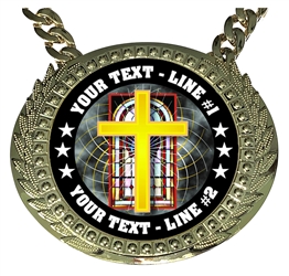 Personalized Religious Cross Champion Champ Chain