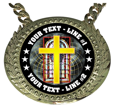 Personalized Religious Cross Champion Champ Chain