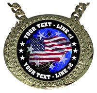 Personalized American Flag Champion Champ Chain