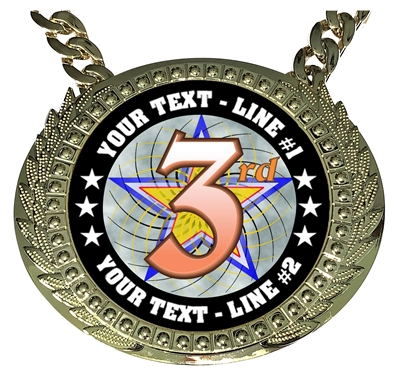 Personalized 3rd Place Champion Champ Chain