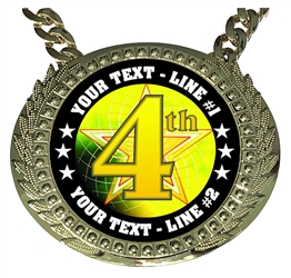 Personalized 4th Place Fourth Champ Chain FCL584