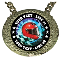 Personalized Auto Racing Flags Champion Champ Chain