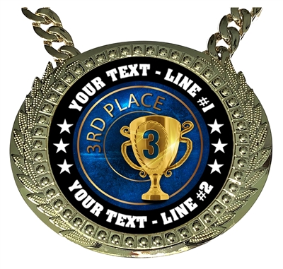 Personalized 3rd Place Champion Champ Chain